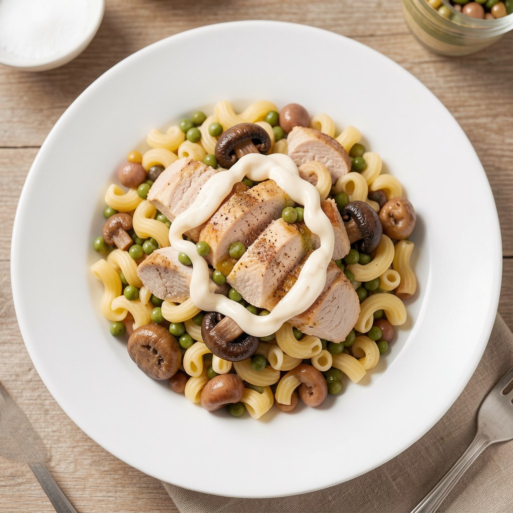 makaron z indykiem i warzywami