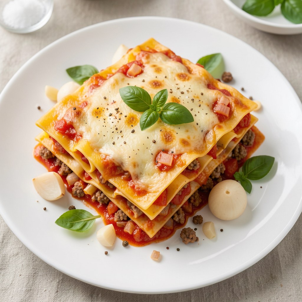 Lasagne z mięsem i pomidorami
