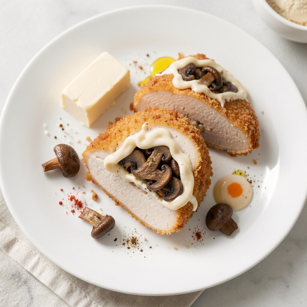 Pierś z kurczaka faszerowana pieczarkami