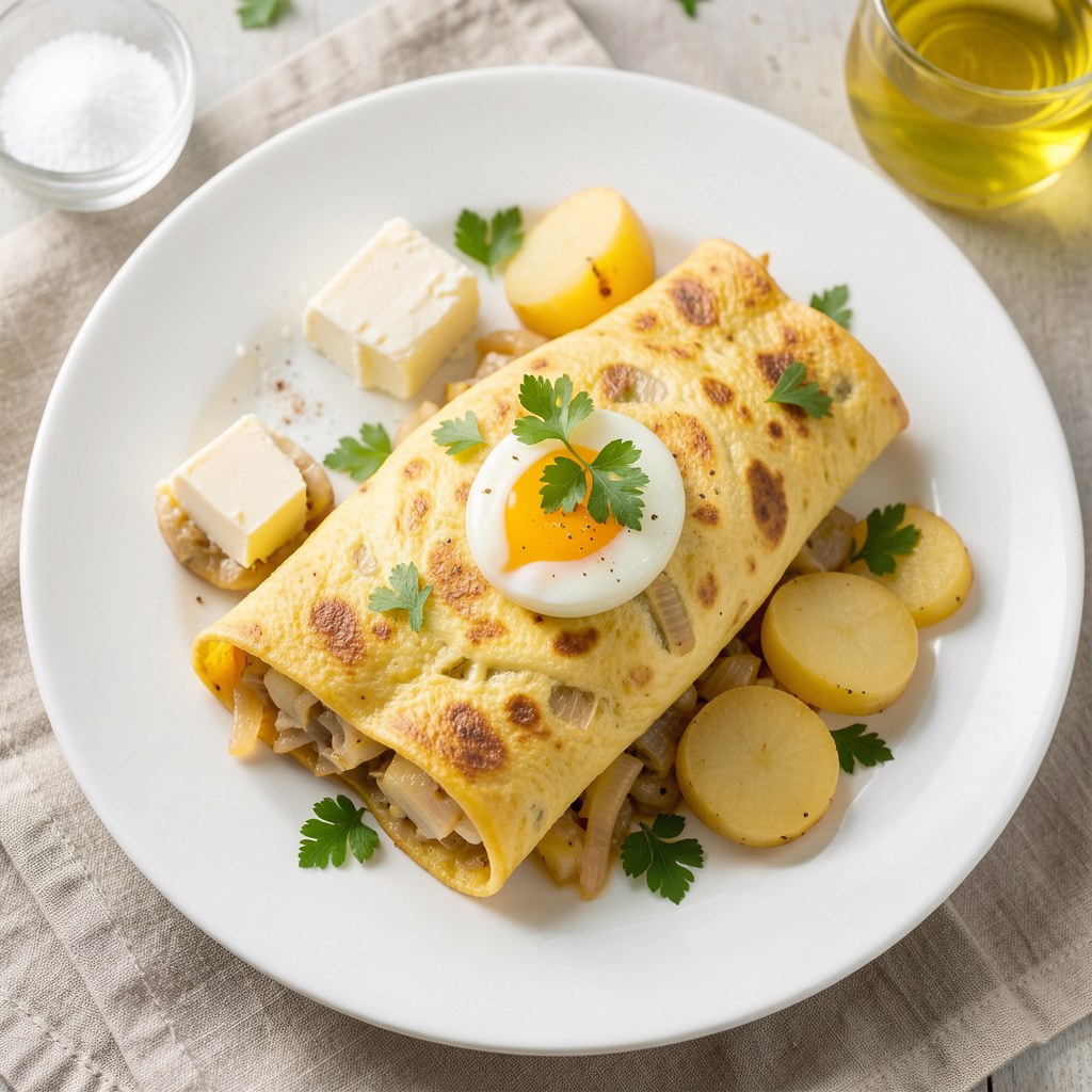 Omlet z cebulą i serem