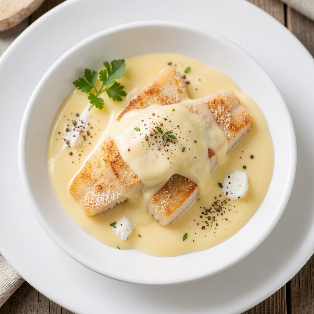 Panga w sosie serowym