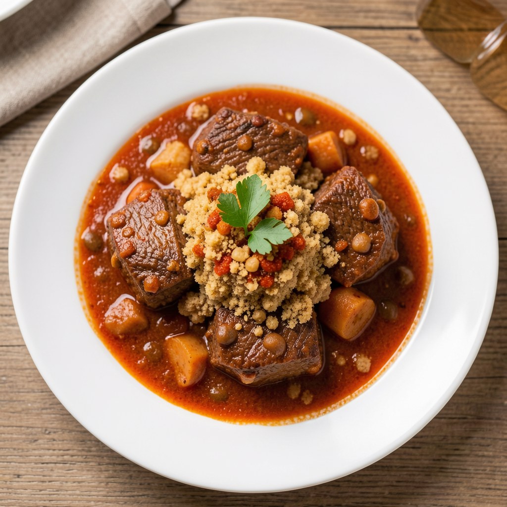 Sos gulaszowy z mączką grzybową i razowcem