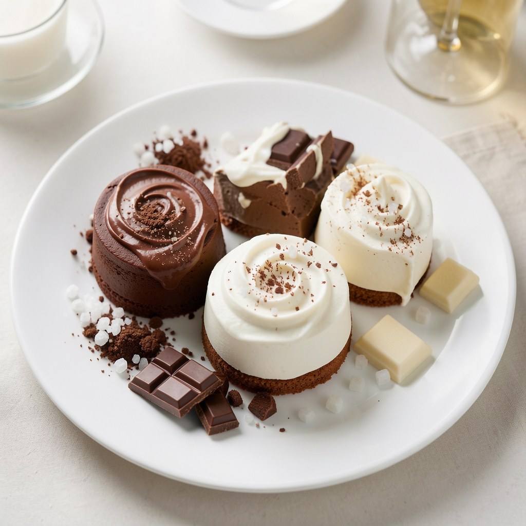 Biały i ciemny krem czekoladowy