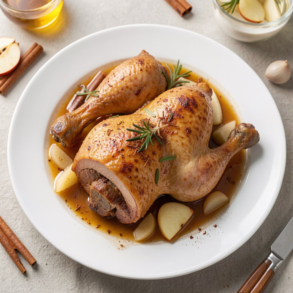 Udka i żeberka pieczone w soku jabłkowym