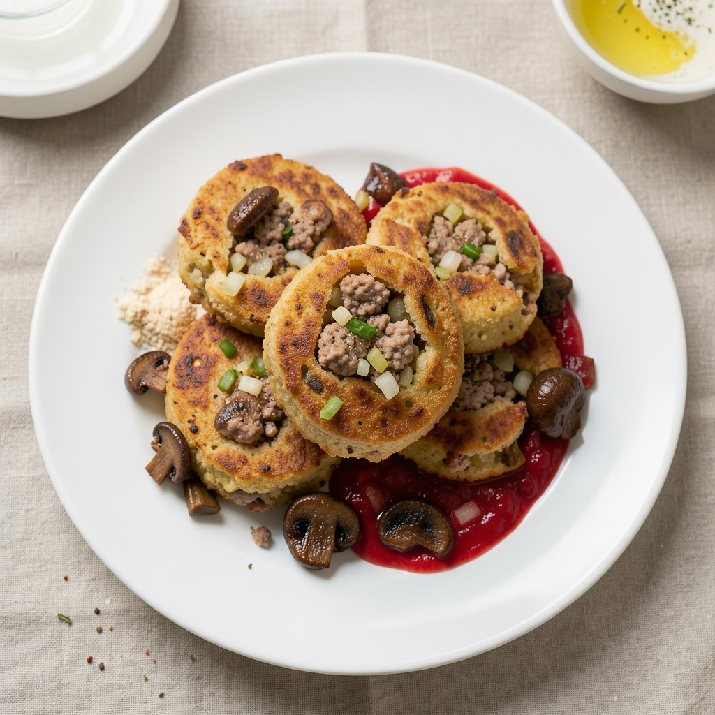 Krokiety z mięsem i pieczarkami