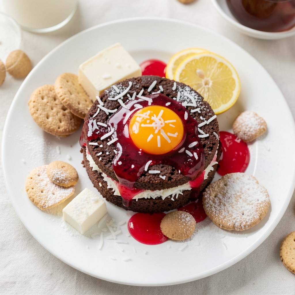 Kokosek z galaretką agrestową