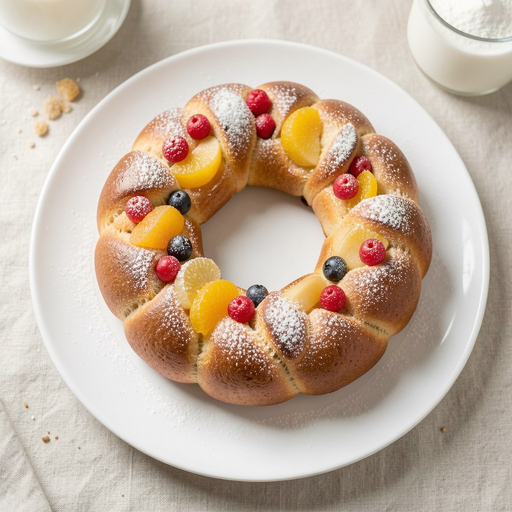 Owocowy wieniec drożdżowy