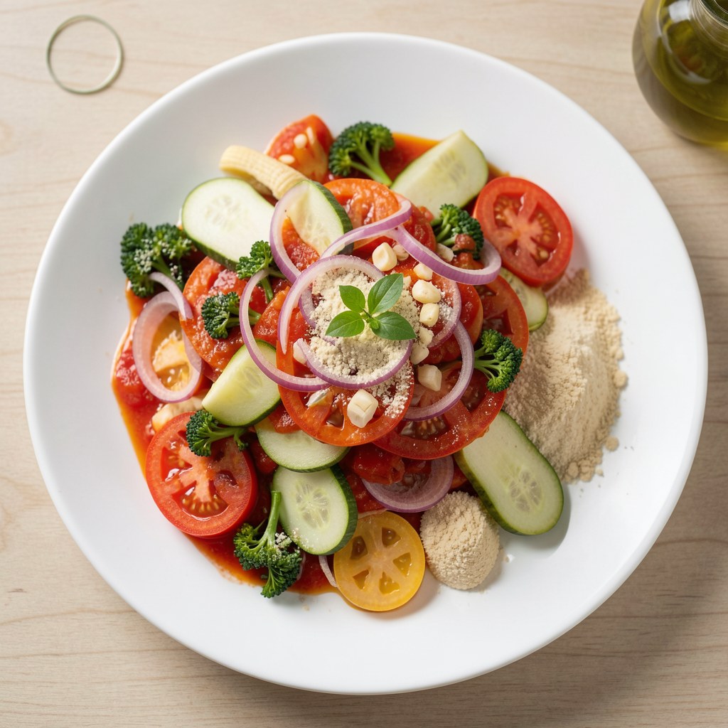 Sos pomidorowo cukiniowy z lubczykiem