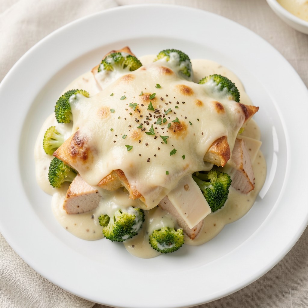 Zapiekanka brokułowa z kurczakiem