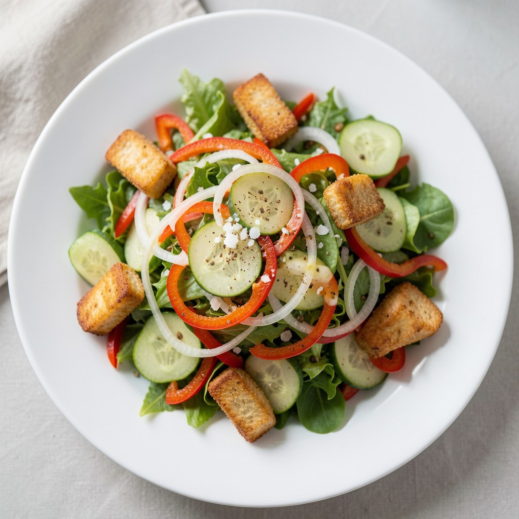 Zielona sałatka z boczniakiem