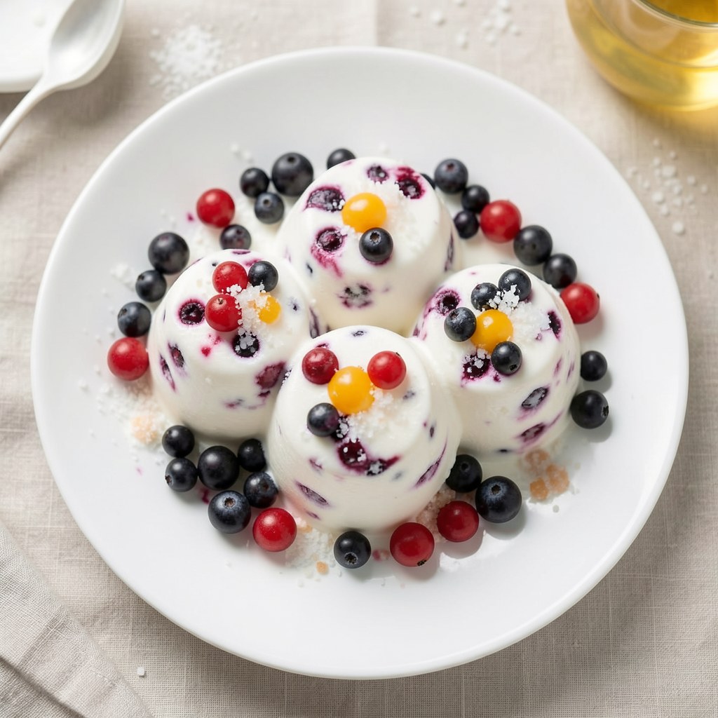 Jogurtowe lody jagodowo-porzeczkowe