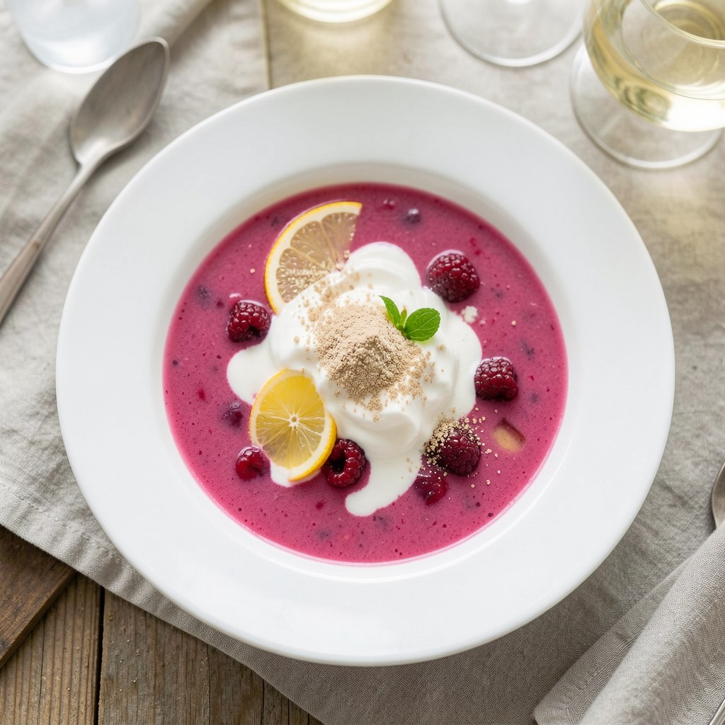 Wykwintna zupa z rabarbarem