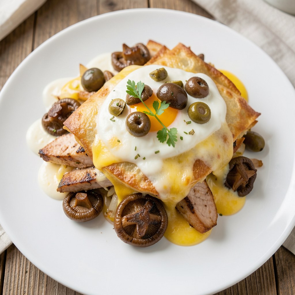 Zapiekanka z ryba i pieczarkami