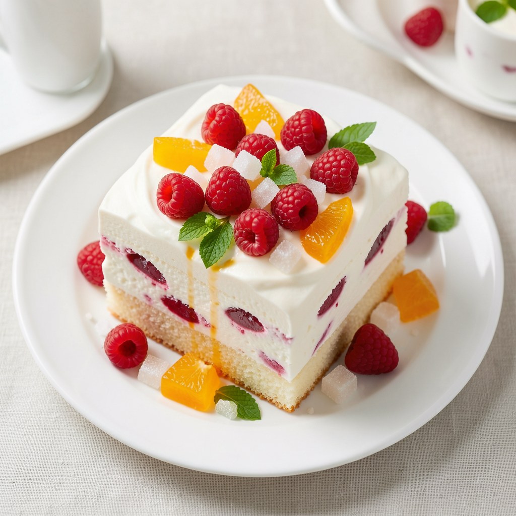 Tort z truskawkową bitą śmietaną