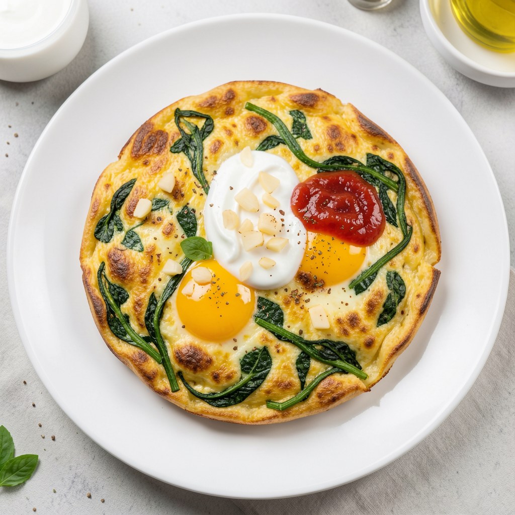 Frittata serowa ze szpinakiem