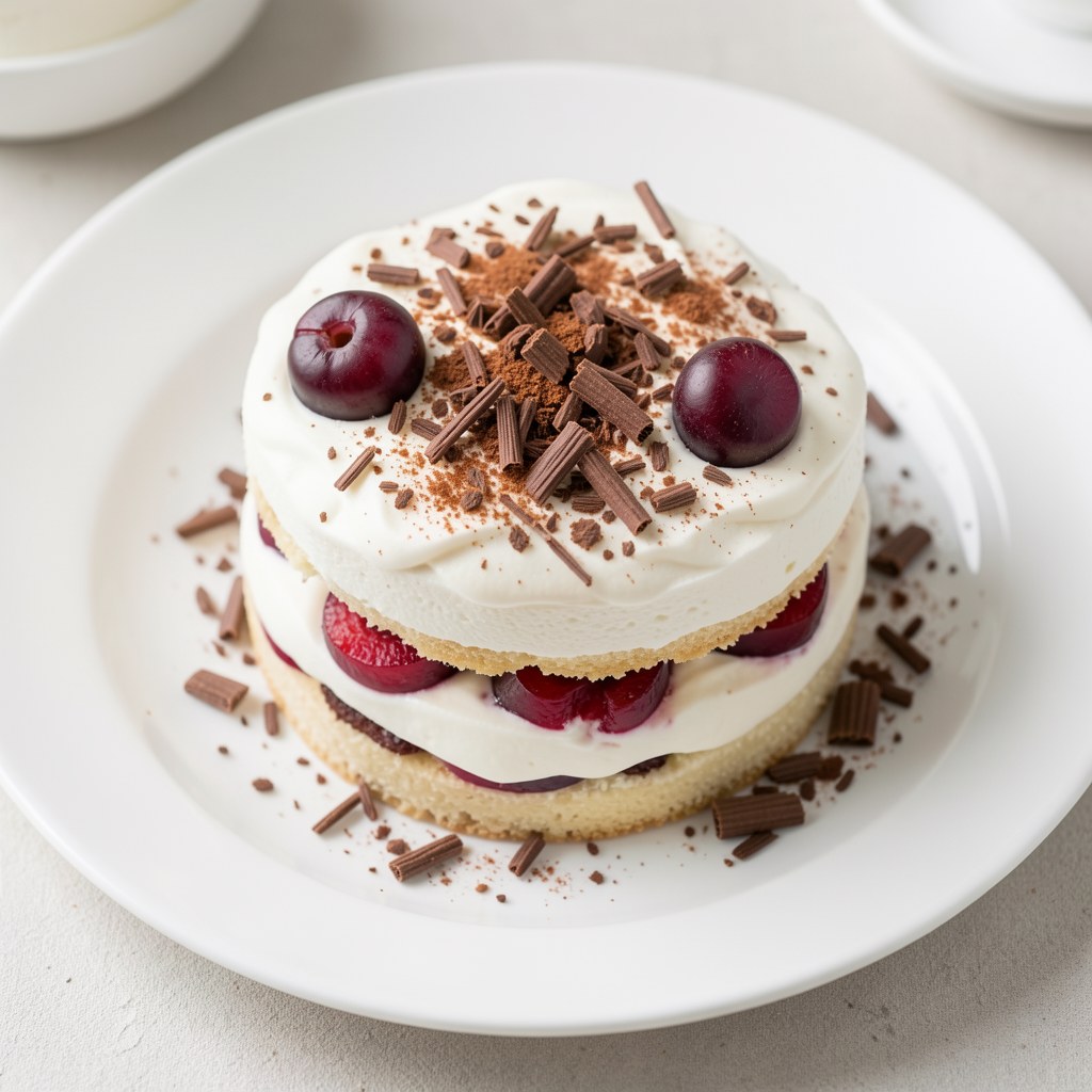 Deser wiśniowy z wiórkami czekoladowymi