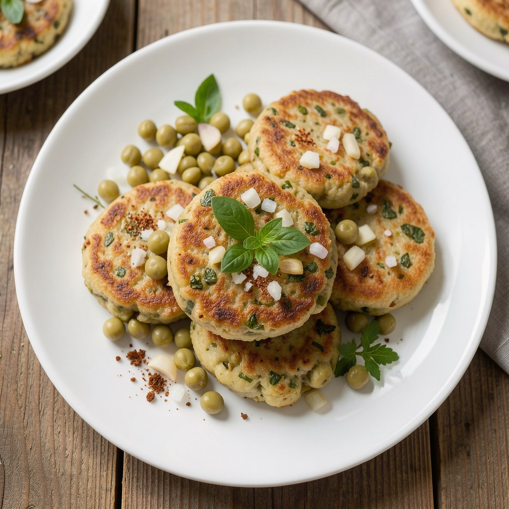 Wegetariańskie kotlety z grochu z tymiankiem