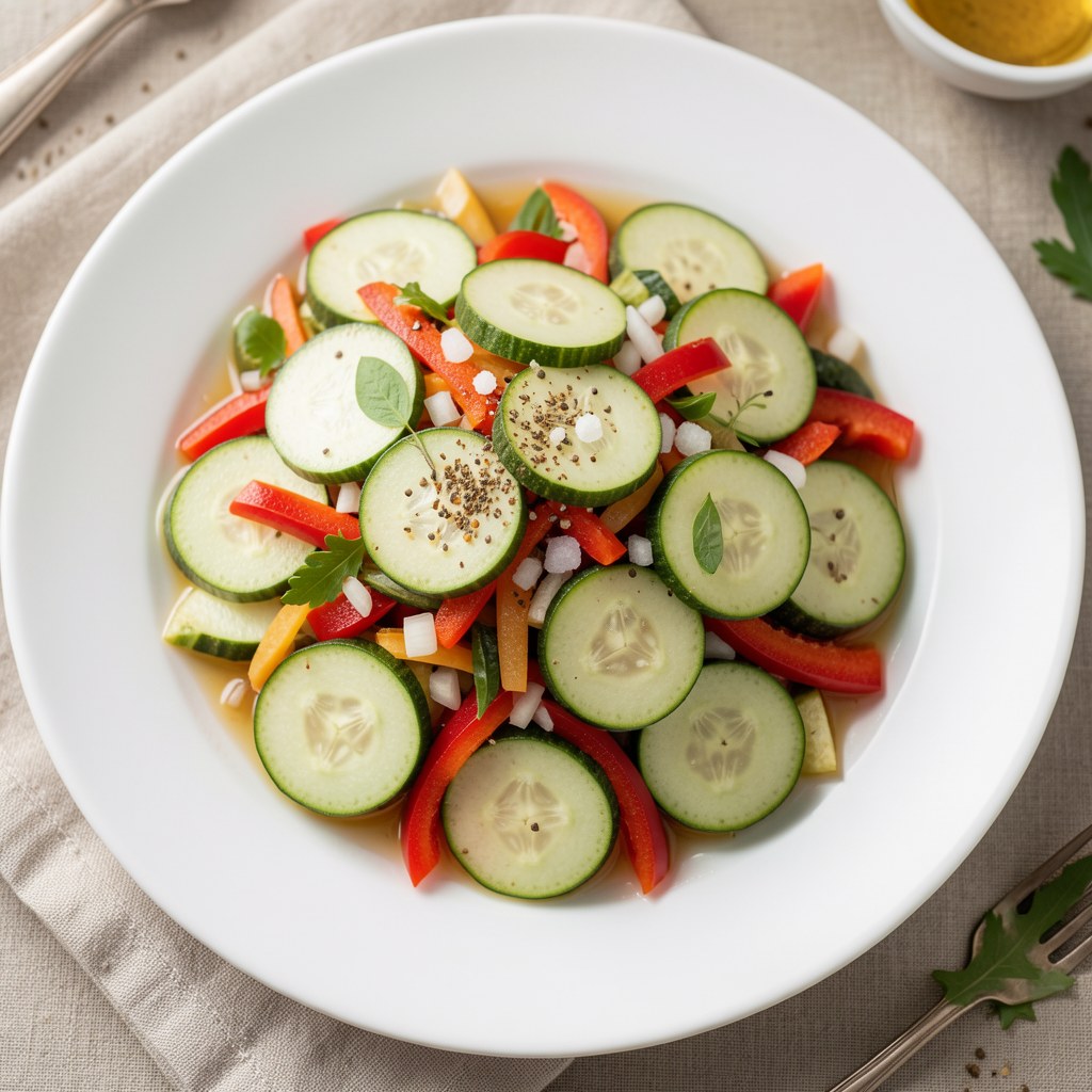 Sałatka z cukini z papryką