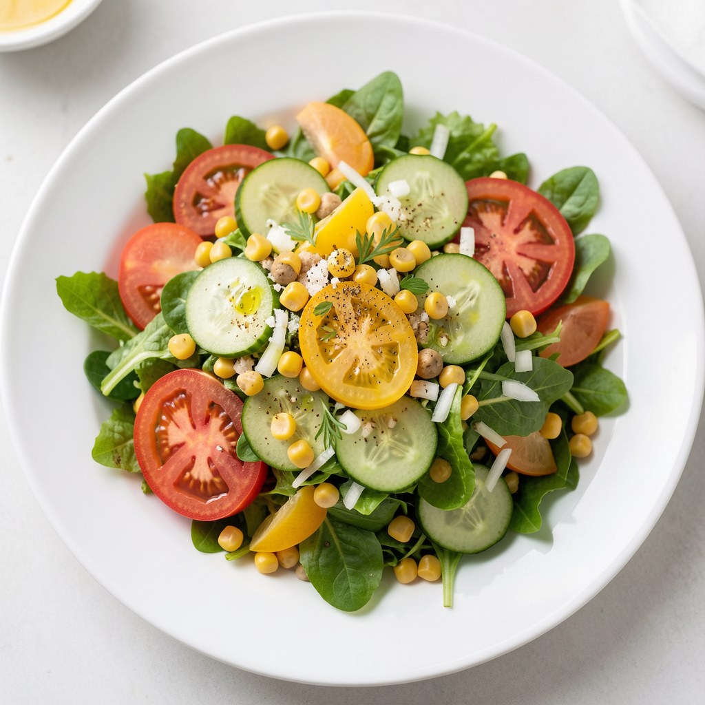 Sałata zielona z kukurydzą