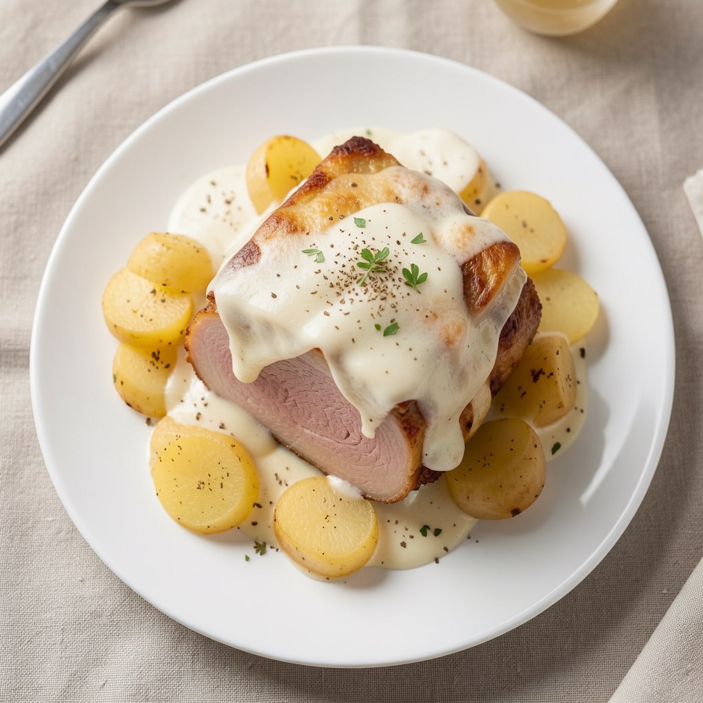 Boczek zapiekany z ziemniakami