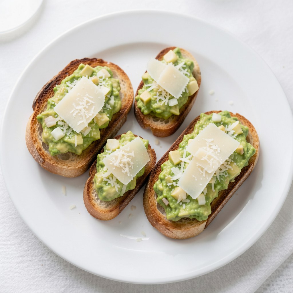 Bruschetta z awokado i parmezanem