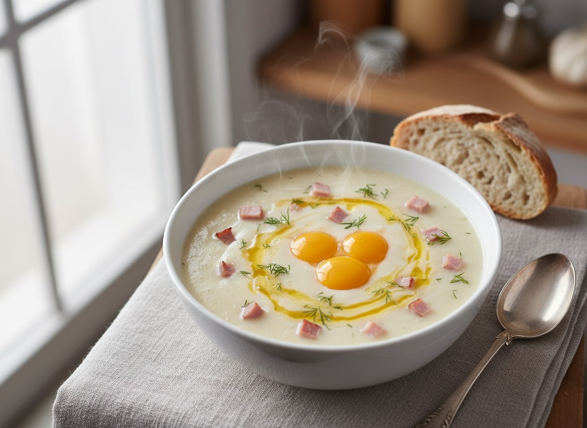 Zupa selerowa z szynką