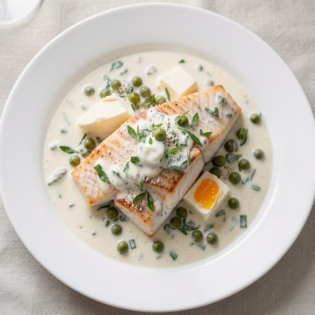 Łosoś w sosie koperkowym
