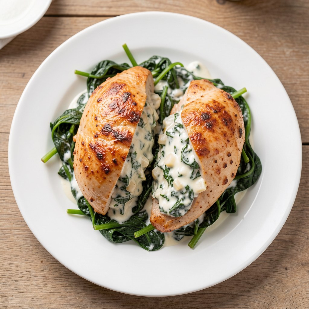 Pierś z kurczaka ze szpinakiem