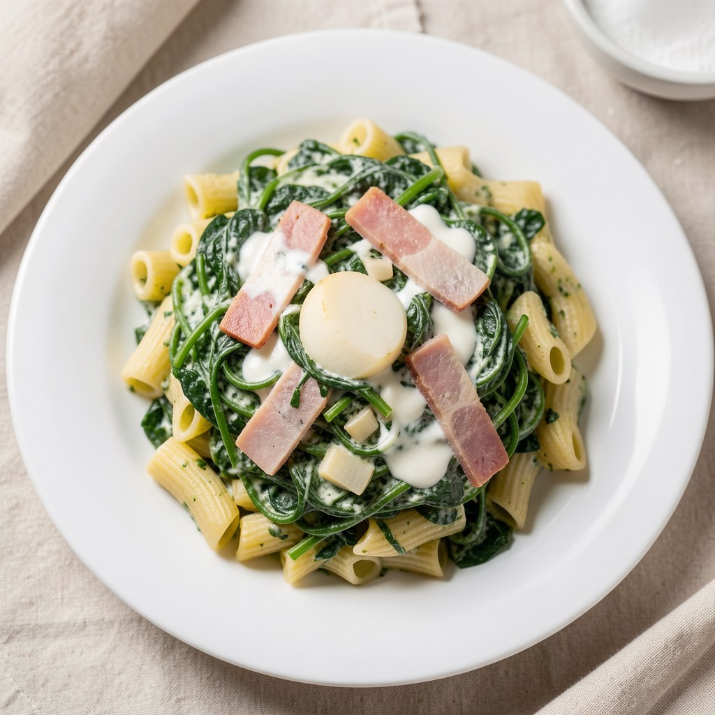 Pasta con spinachi (2-3 osoby)