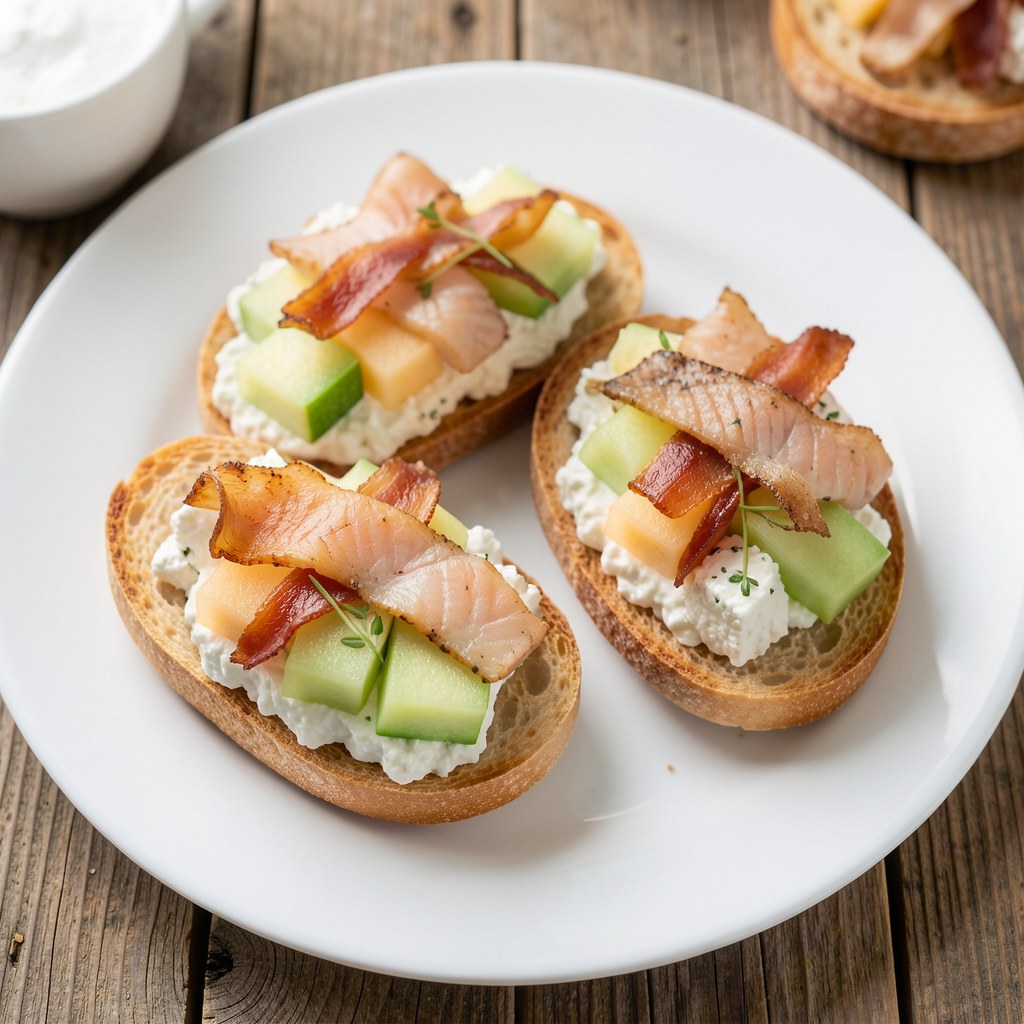 Kanapki z melonem i łososiem