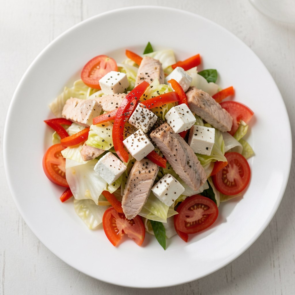 Sałatka z tuńczykiem i serem feta