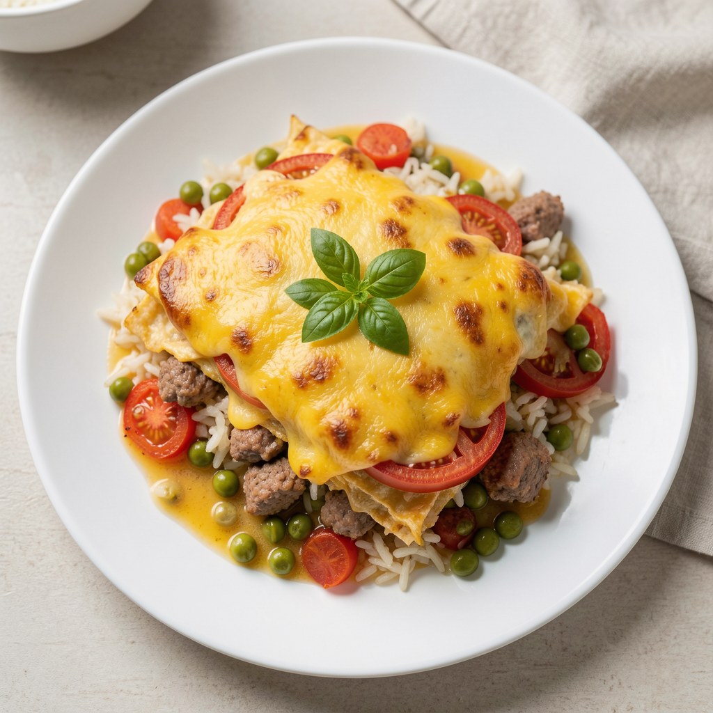 zapiekanka z pieczonym mięsem