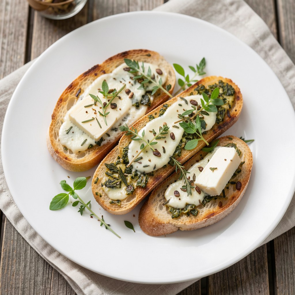 Grzanki ziołowe z bagietki na GRILLA