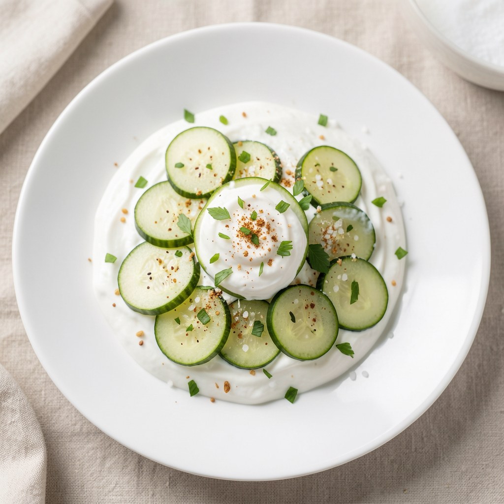 Mizeria z ogórków i koperkiem