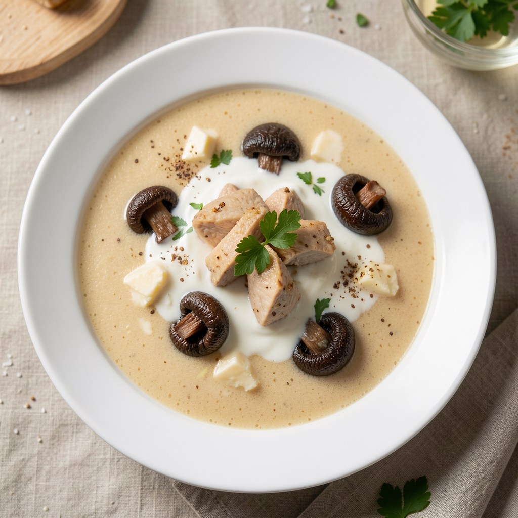 Zupa z kurczaka i pieczarek
