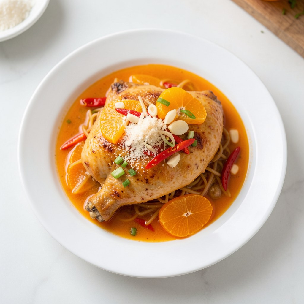 Kurczak w lukrze pomarańczowo imbirowej