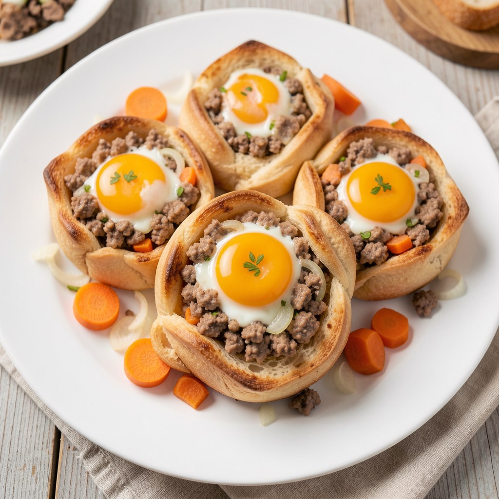 Gniazda z mięsa mielonego