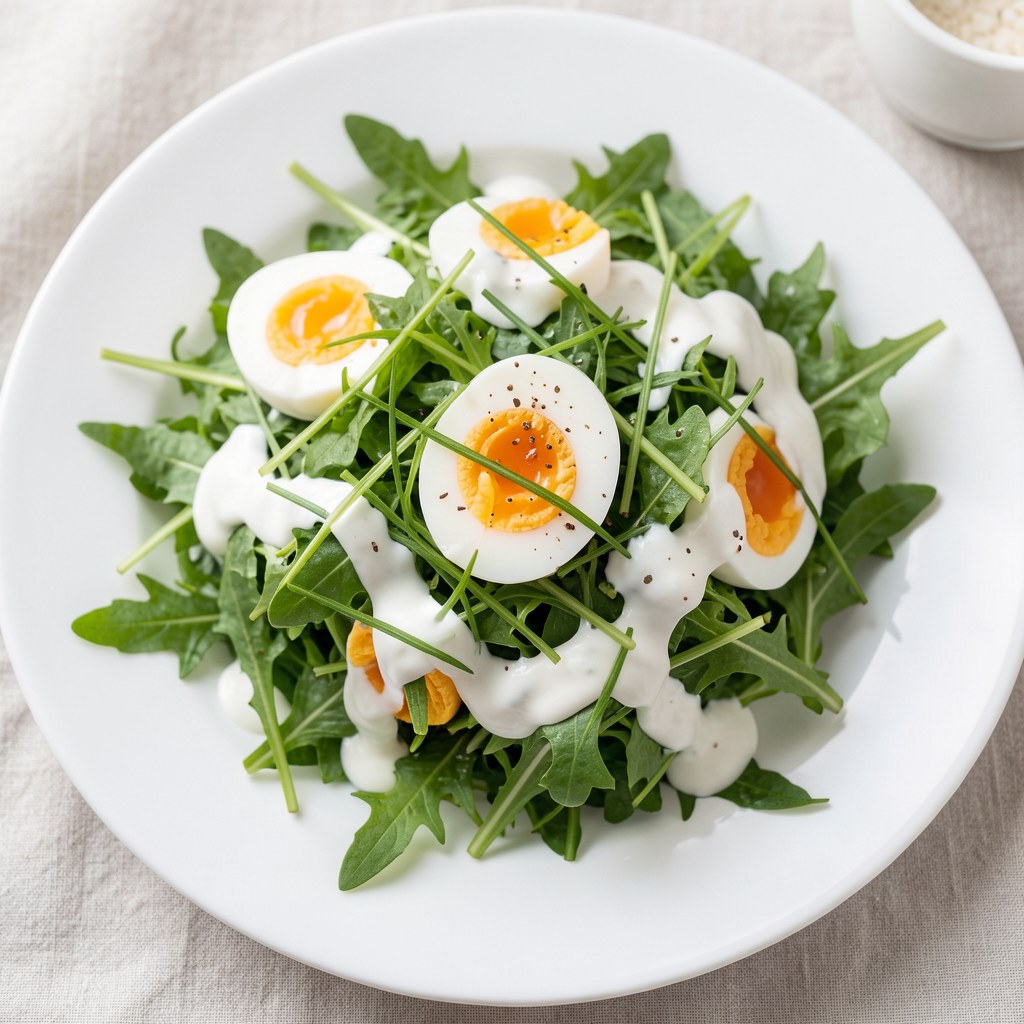 Sałata zielona z jajkiem i rzodkiewką